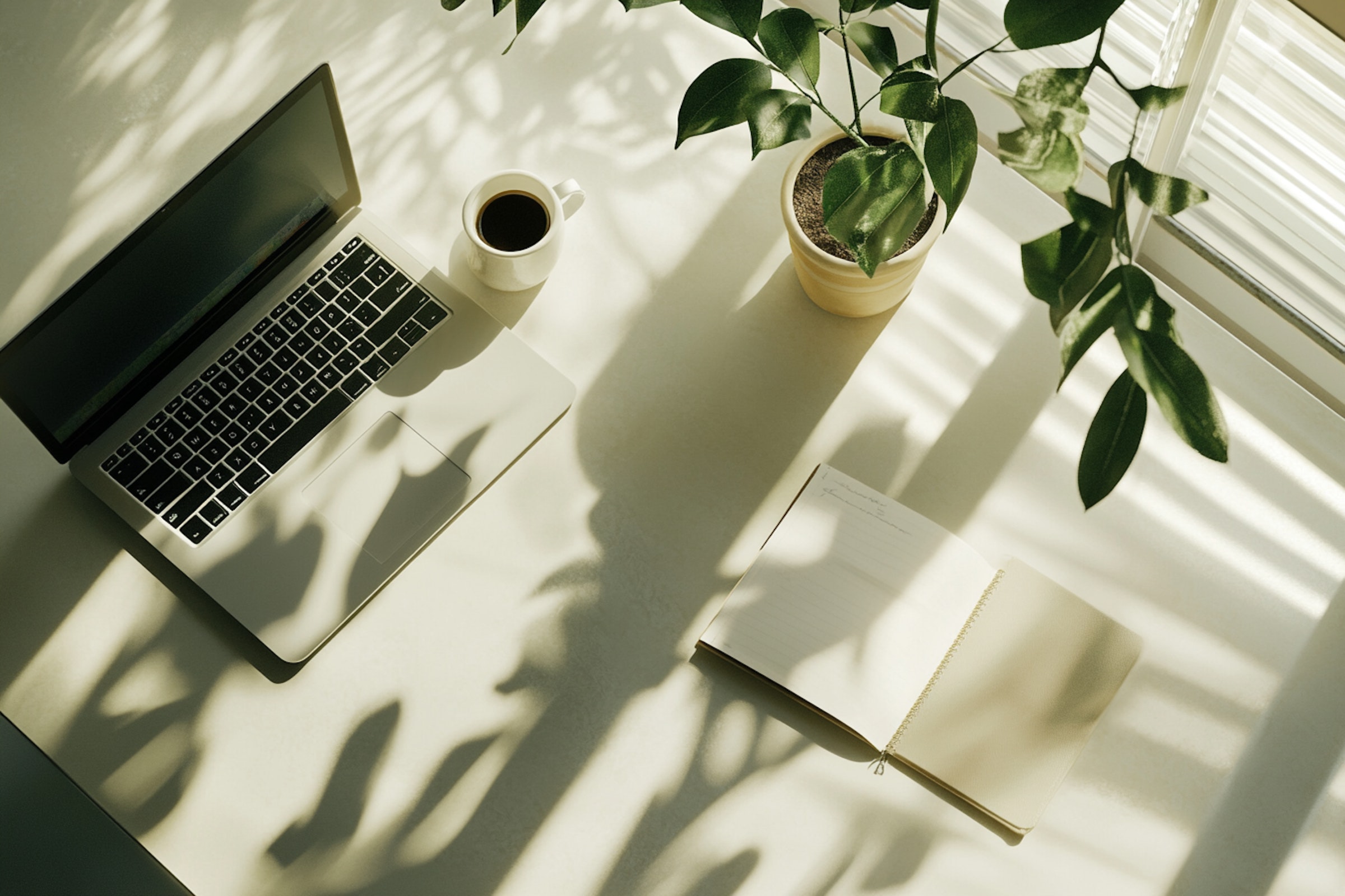 Modern workspace with a laptop and design tools, symbolizing professional website design services.